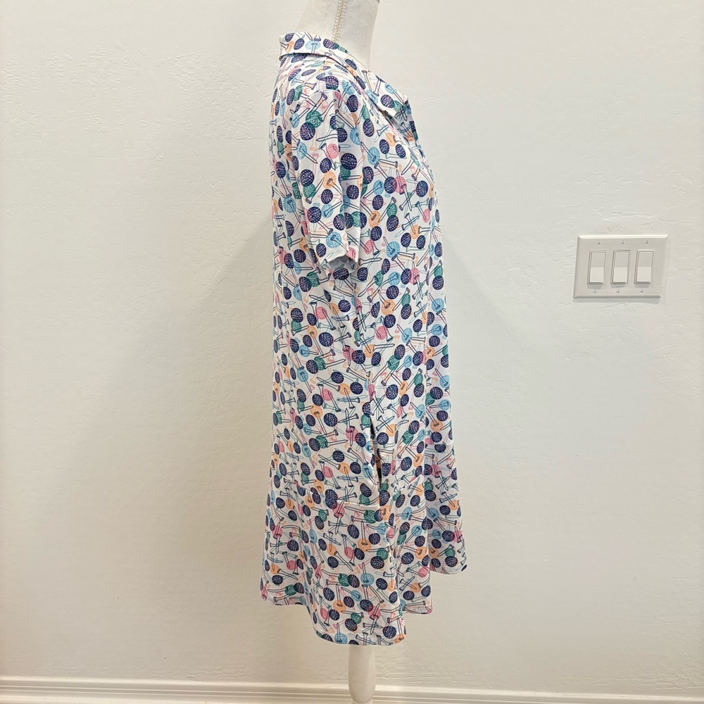 Emerald 18 Golf Dress White Multi 1/4 Zip Size Large Shorts Sleeve - Picture 3 of 9